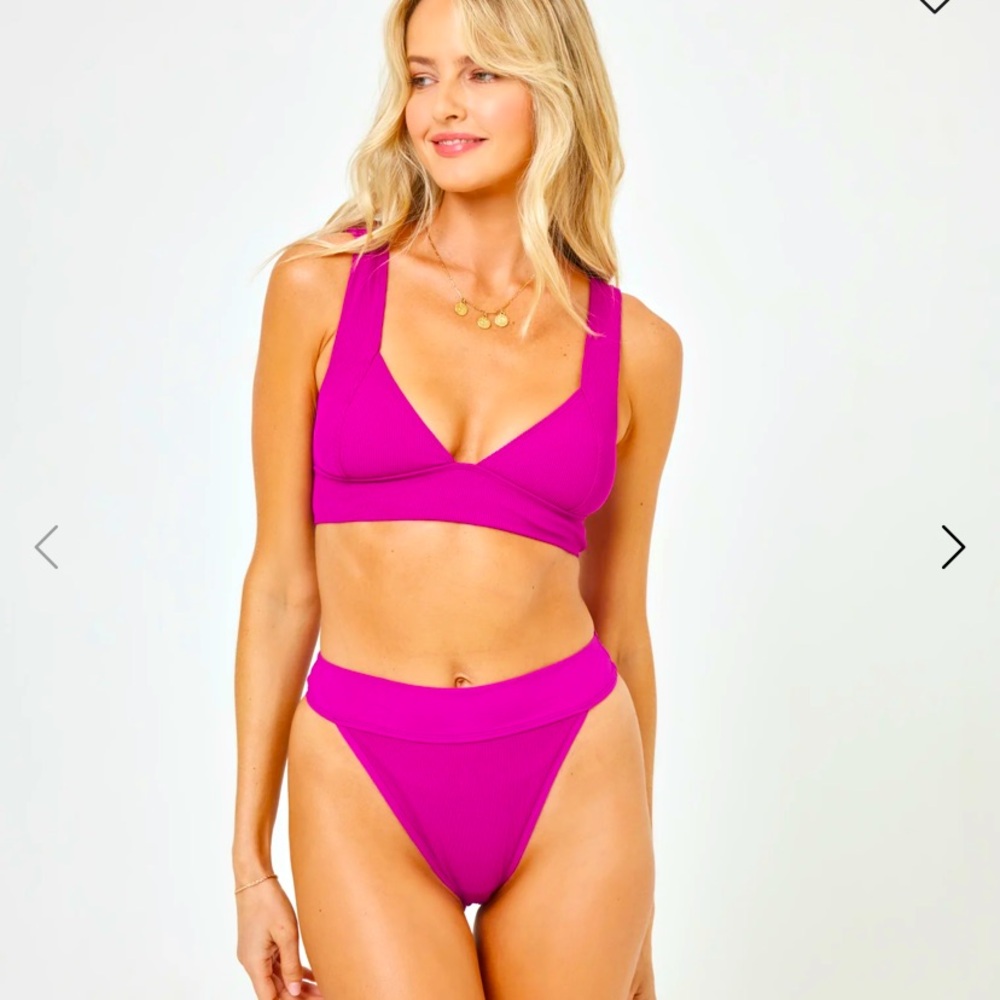 NWT L*SPACE Ribbed Lola Bikini Bottom Berry
